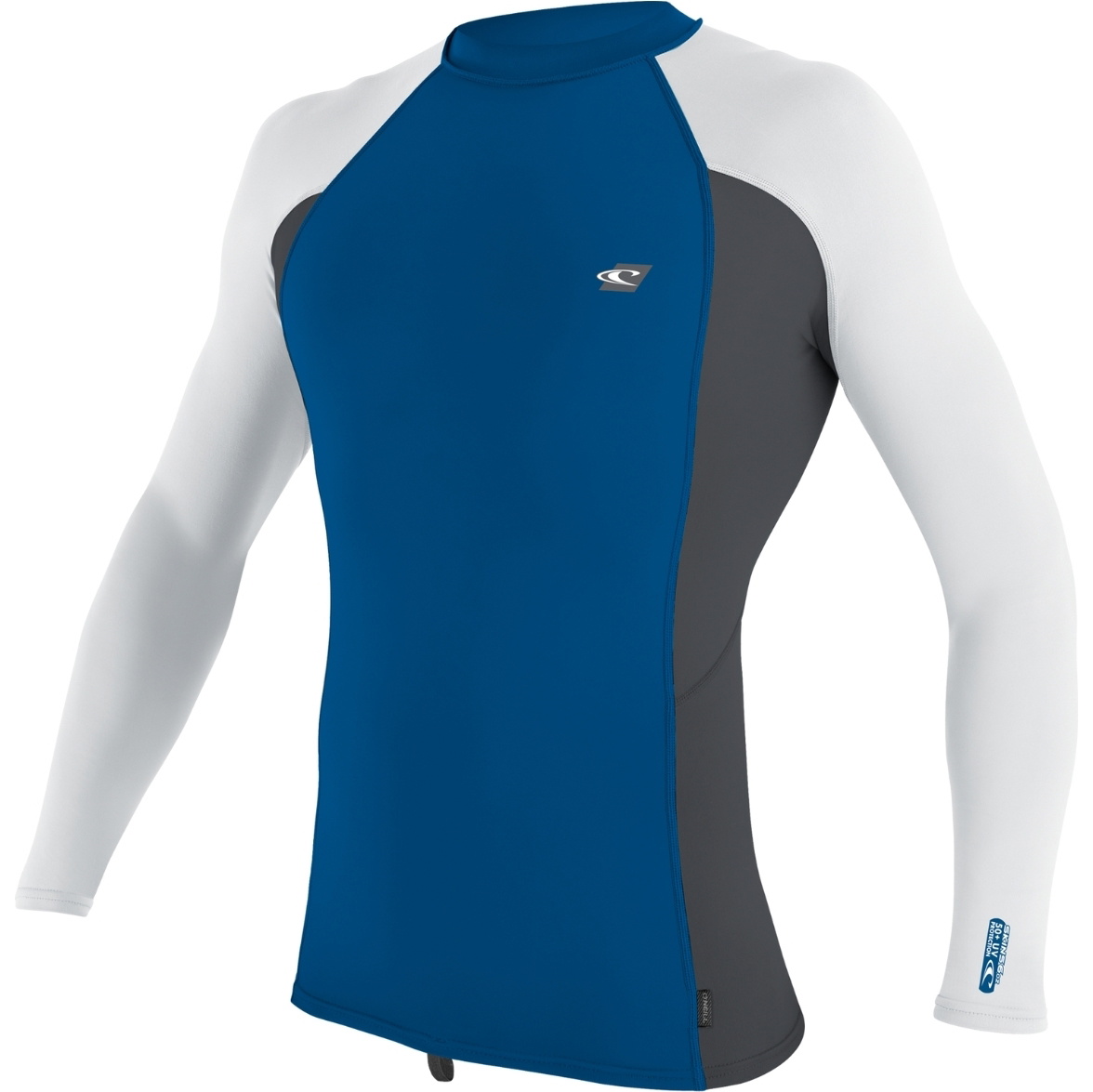 2025 O'Neill Mens Premium Skins Long Sleeve Rash Vest 4170B - Deep sea / Graphite / White
